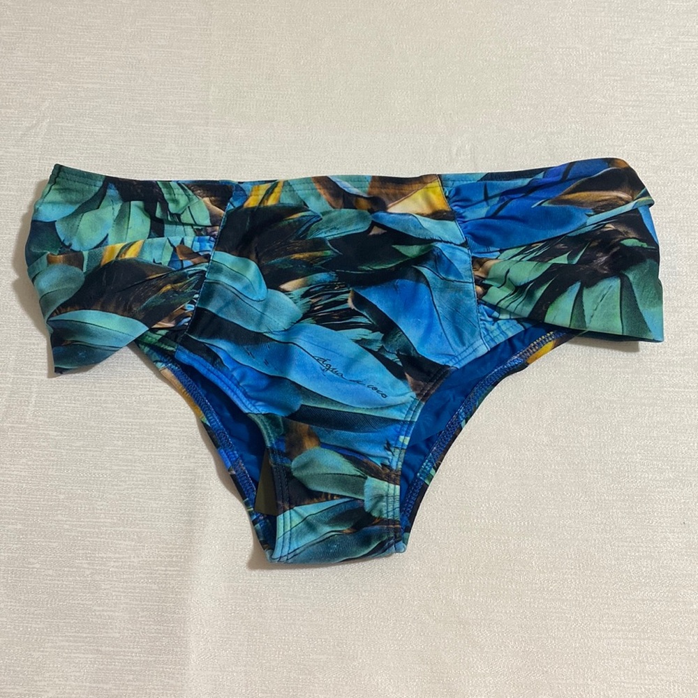 AGUA DE COCO by Liana Thomaz Penas Azuis High Waist Bikini Bottom Women's Size M